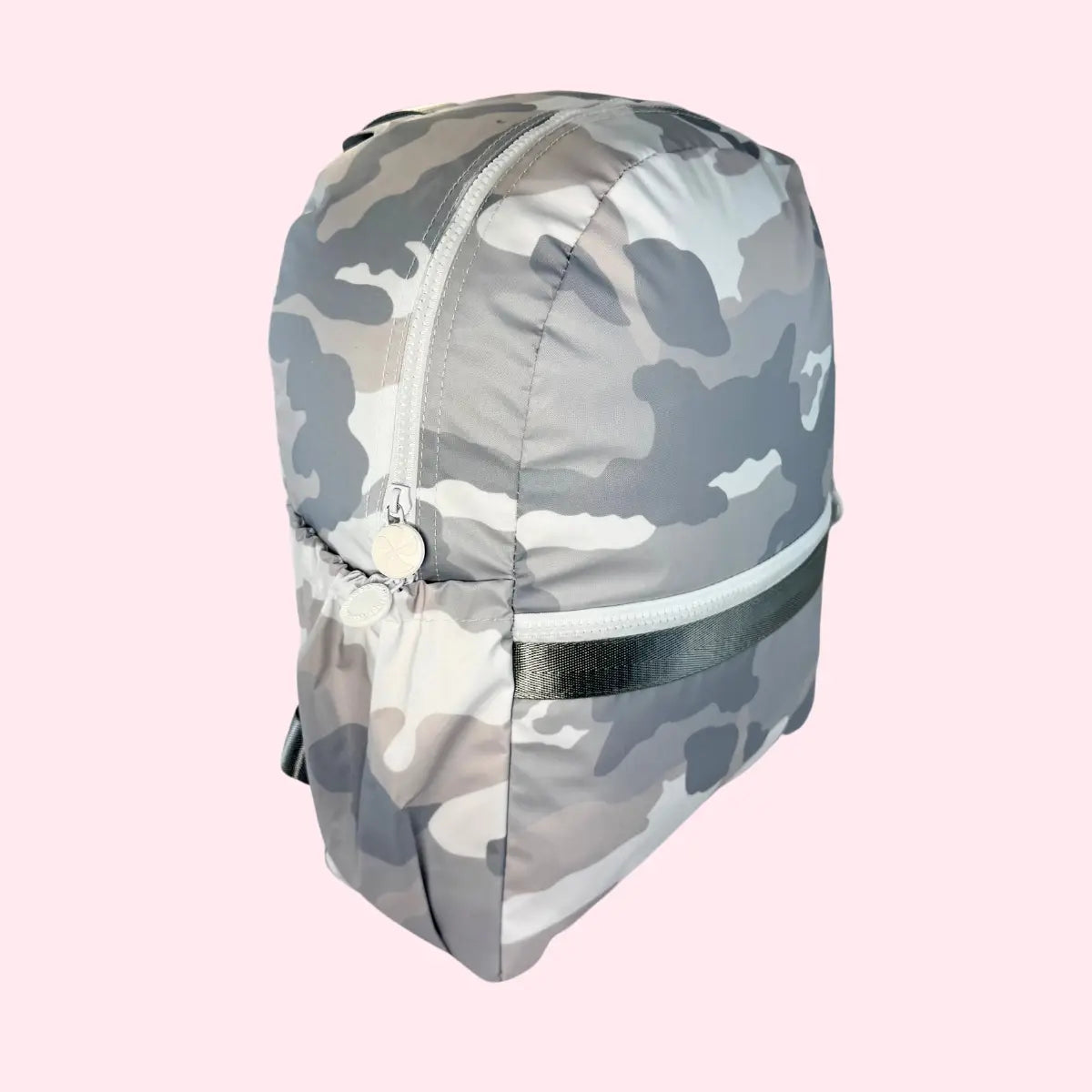 Gray Snow Camo Medium Backpack w/ Pockets