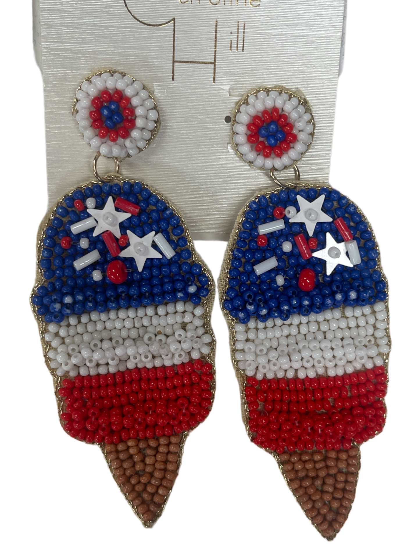 4th of July Ice Cream Earring