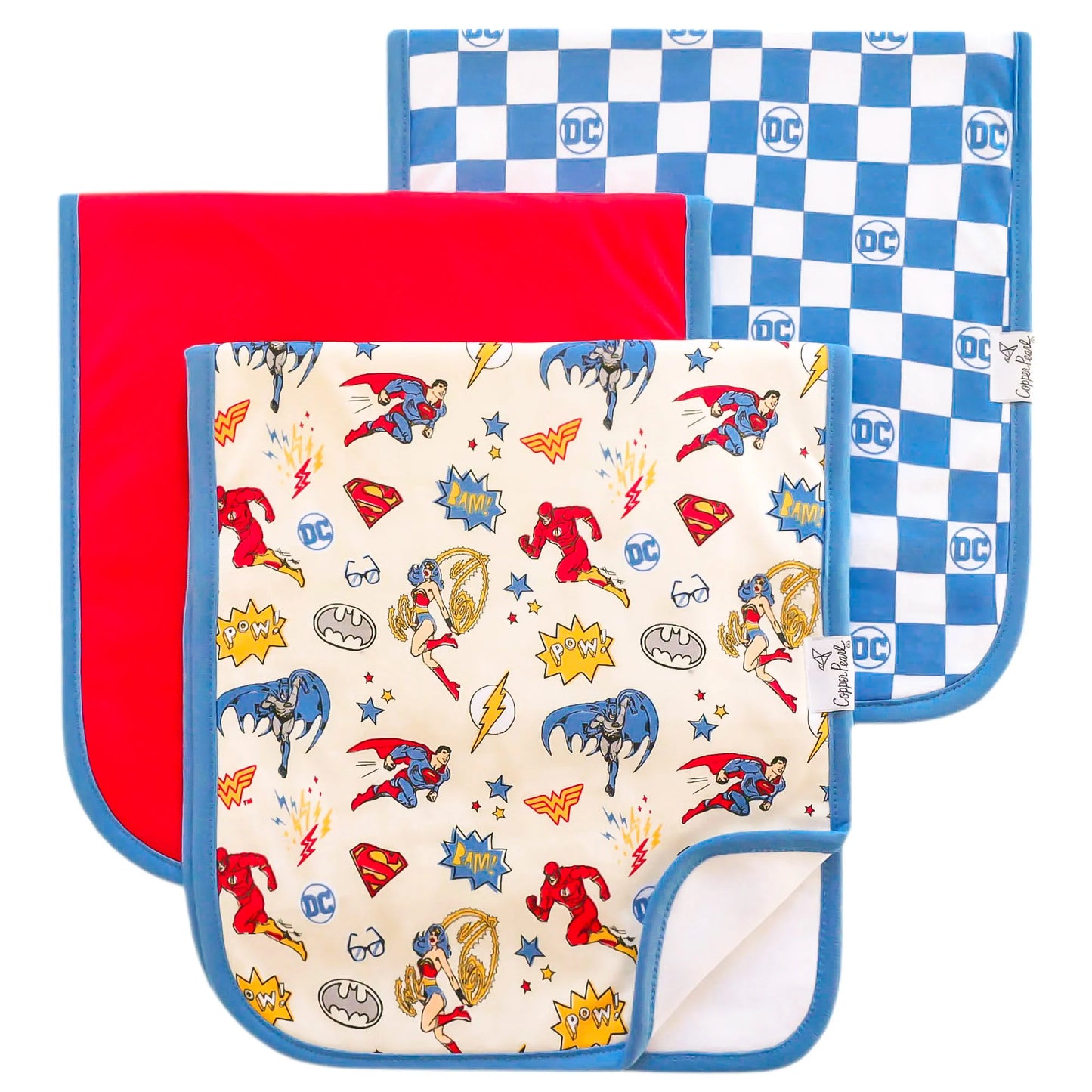 Justice League Set of Three Premium Burp Cloths