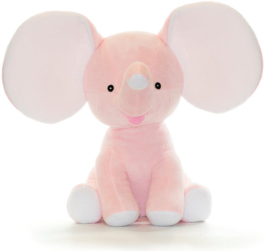 Embroidered Stuffed Pink Elephant Animal Cubbie Personalized Baby Gift