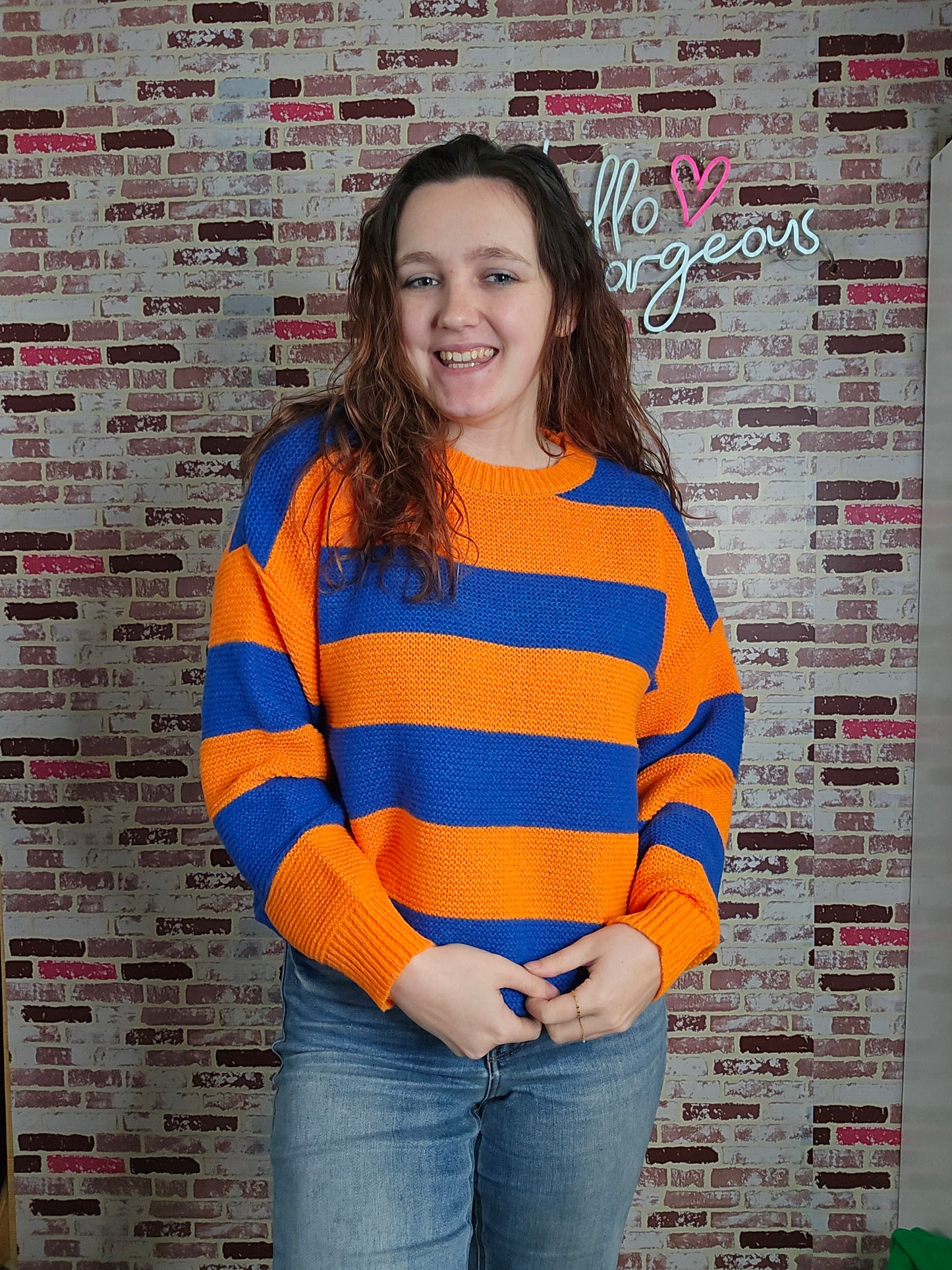 Orange and Blue Sweater