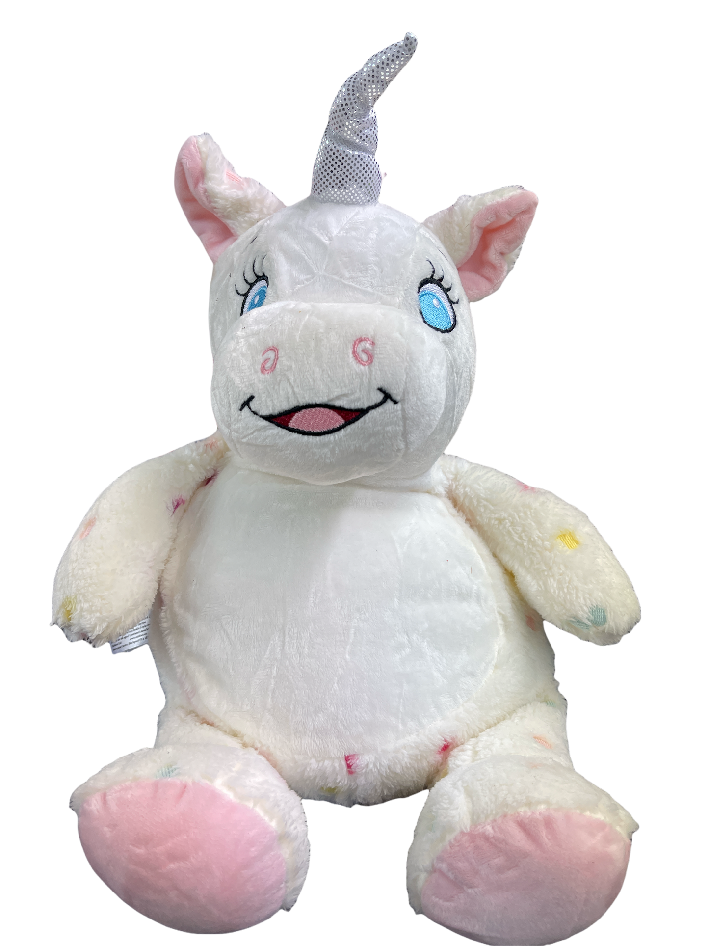 Embroidered Stuffed White With Stars Unicorn Animal Cubbie Personalized Baby Gift