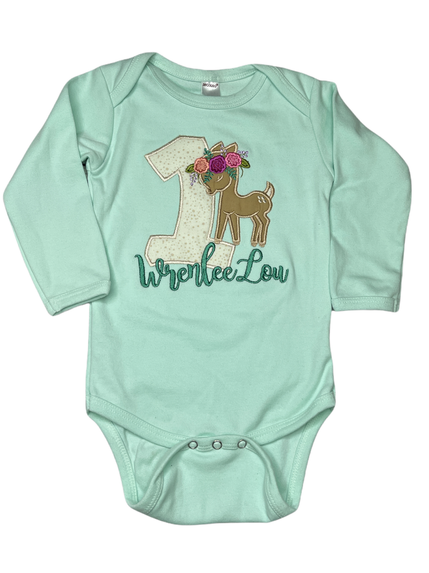 Fancy Fawn Floral Birthday Onesie/Tee